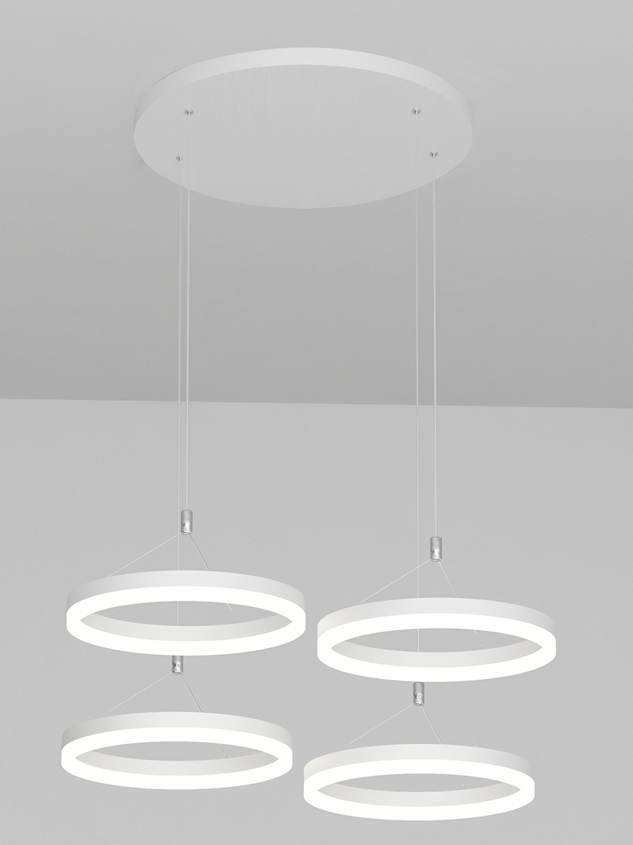 Подвесная люстра Elvan LU-155/4R-21W-NH-Wh-R