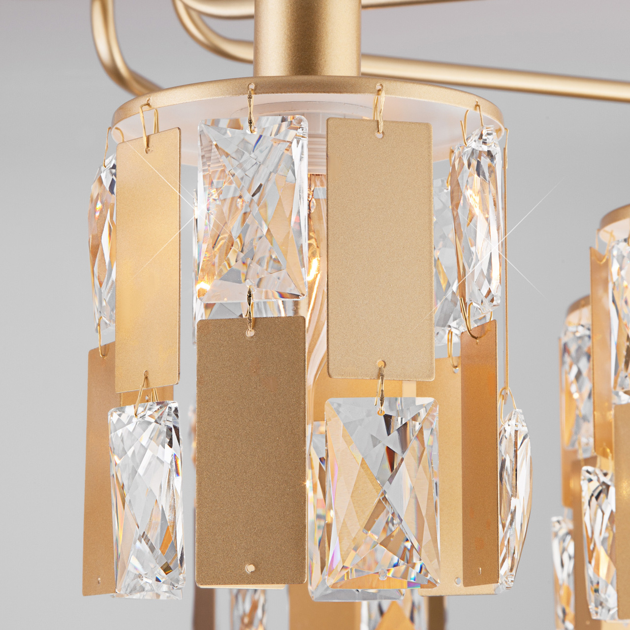 Потолочная люстра Eurosvet Scoppio 10101/5 перламутровое золото/прозрачный хрусталь Strotskis