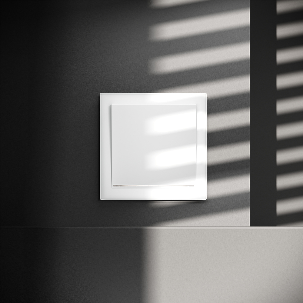 Выключатель одноклавишный с подсветкой Voltum S70 VLS010202 (белый матовый)