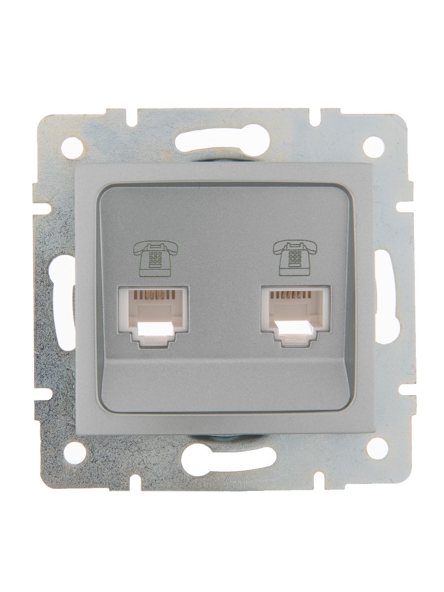 Розетка телефонная двойная евро Lezard Karina 707-4388-138