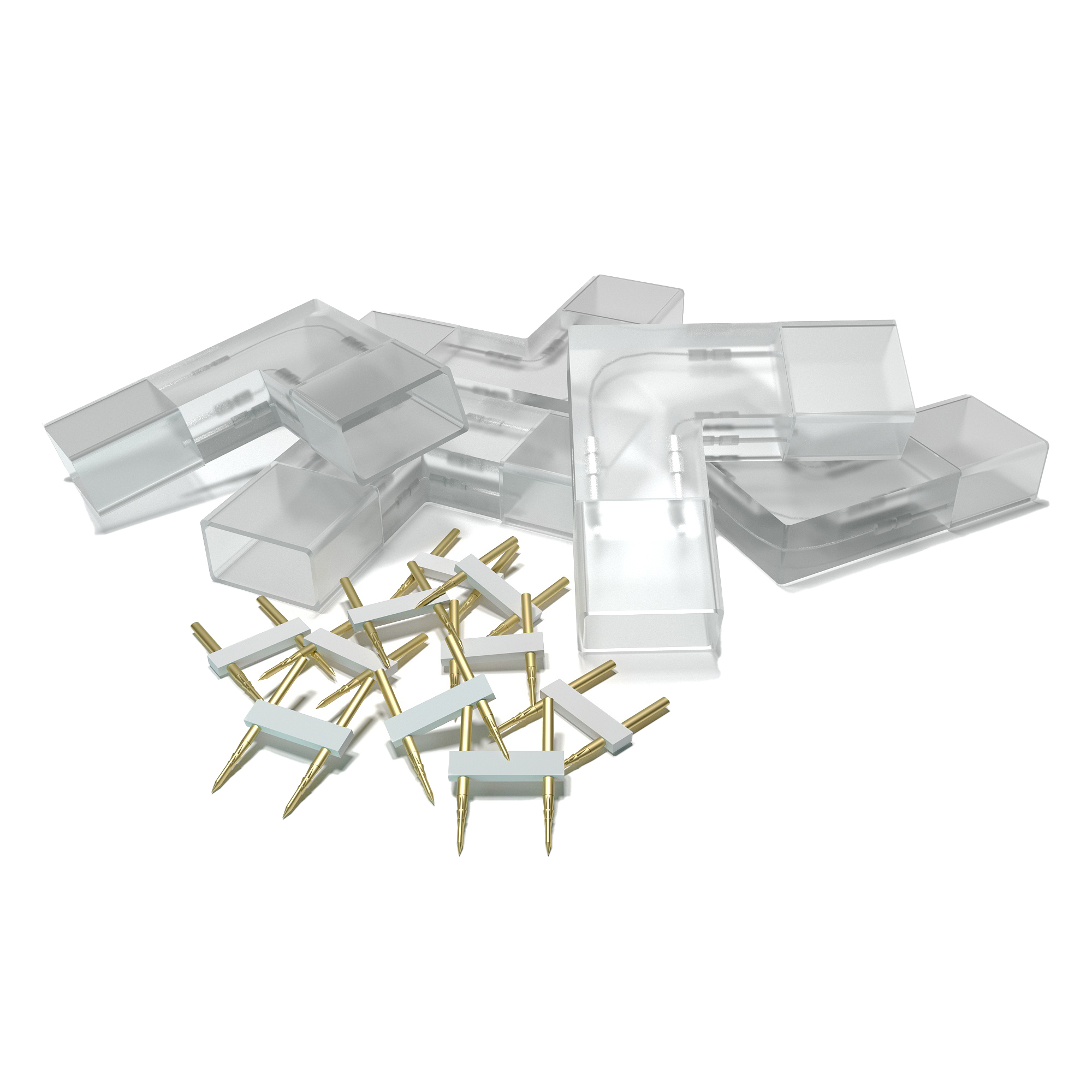 Комплект Г-образных коннекторов OGM для светодиодной ленты 220В smd2835 120д/м 5шт AC-05