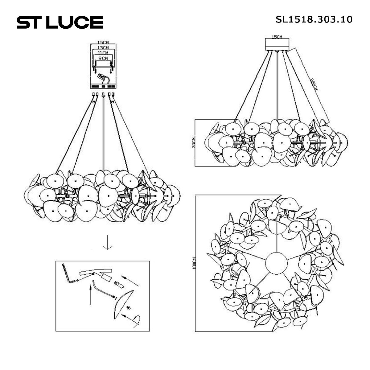 Подвесная люстра ST Luce Dahlia SL1518.303.10