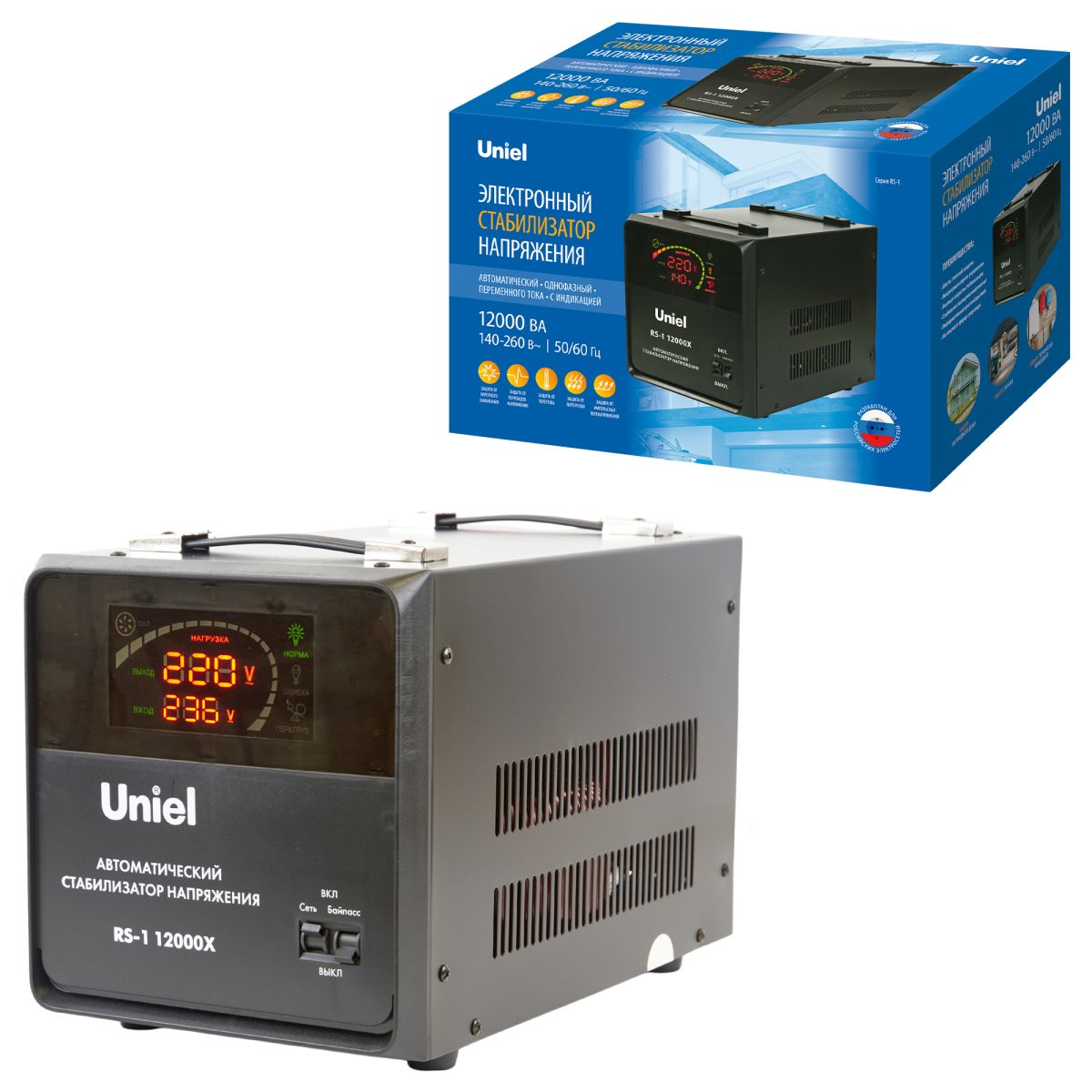 Стабилизатор напряжения Uniel RS-1 12000X UL-00012861