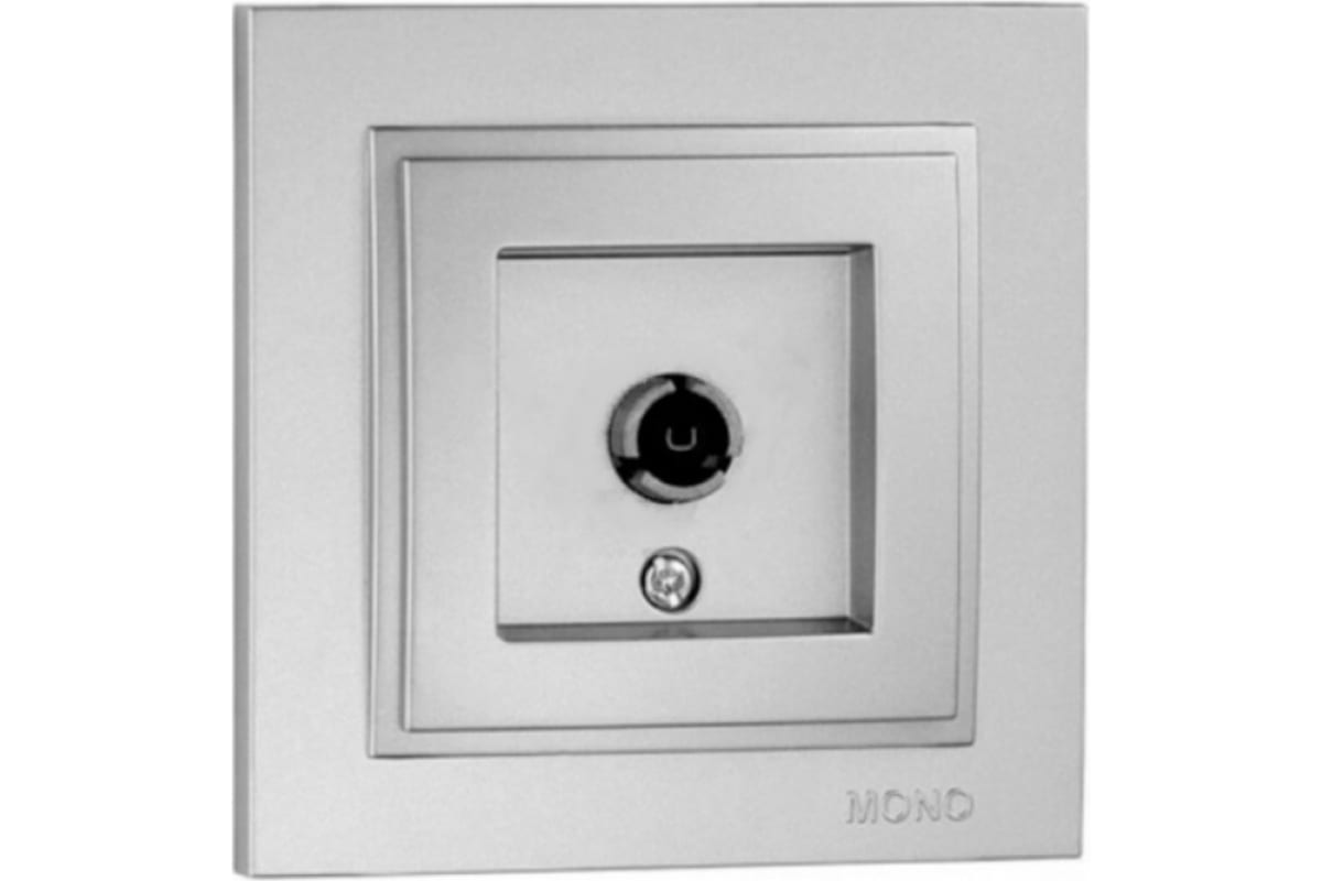 Розетка TV концевая с экраном Mono Electric Despina серебро 102-212105-138