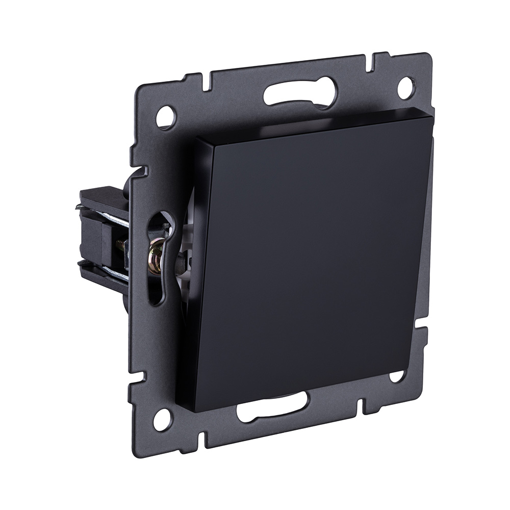 Выключатель 1-клавишный 10А/250В, черный Kollinger REA-S-001BK для Aspekt, Eleganz, Reflex