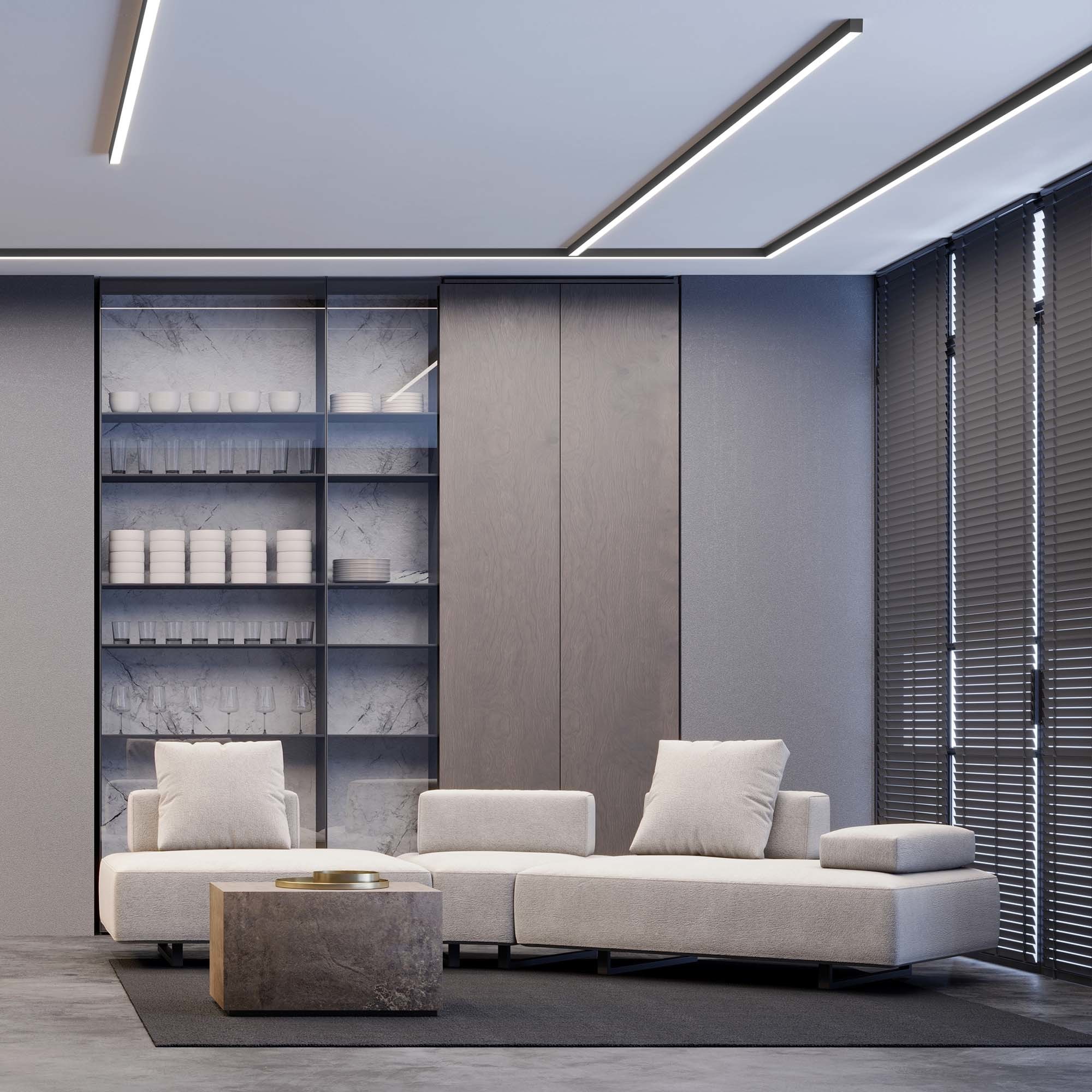 Алюминиевый профиль Arlight SL-LINE-5050-LW-2000 ANOD BLACK 038451