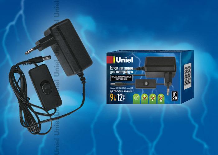 Блок питания для светодиодов (08939) Uniel 12V 9W IP33 0,7A UET-VPL-009А33
