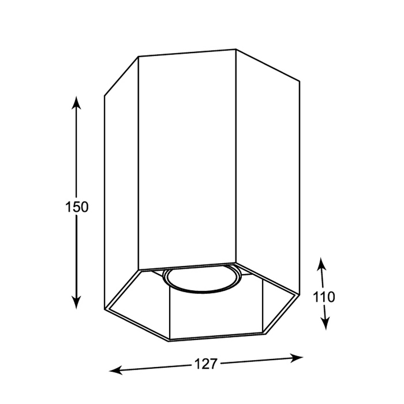 Потолочный светильник Zumaline POLYGON CL 1L 20067-AL