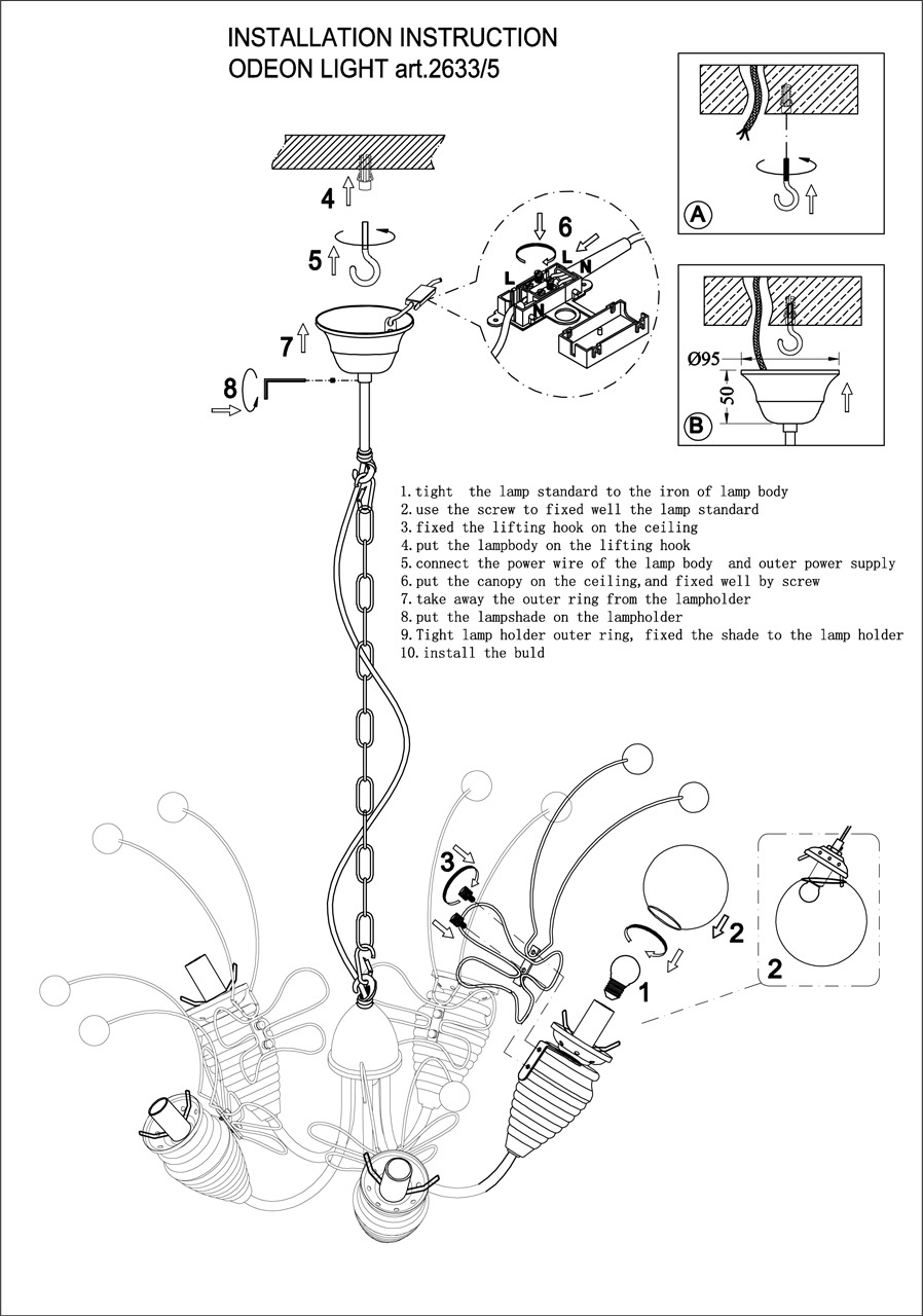 Подвесная люстра Odeon Light Trolo 2633/5
