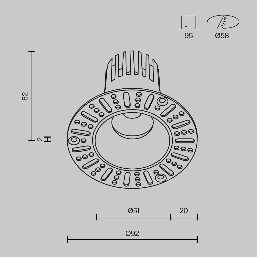 Встраиваемый дизайнерский светильник Maytoni Technical Dip DL124-10W-2.7K-TRS-B