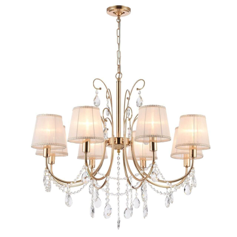 Подвесная люстра Eurosvet Emiliana 10087/8 золото/прозрачный хрусталь Strotskis