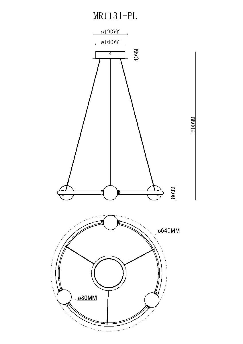Подвесная люстра MyFar Victory MR1131-PL