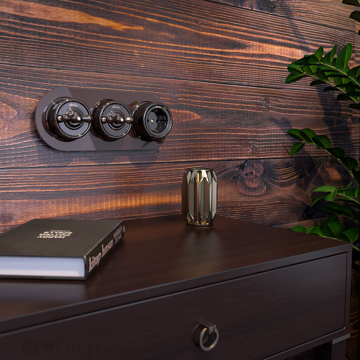 Рамка Werkel Favorit Runda на 3 поста коричневый WL21-Frame-01 4690389141997