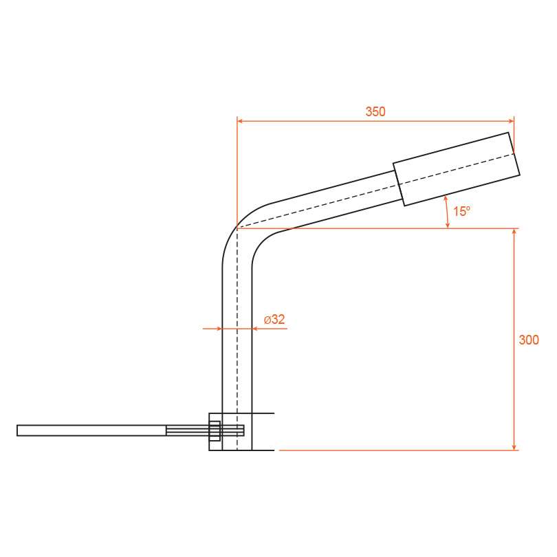 Кронштейн приставной для консольного светильника Wolta К1П-03-035-1-012х06-С