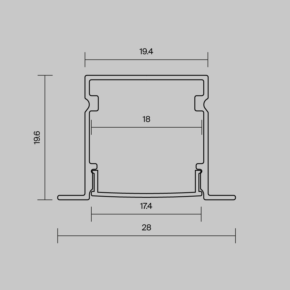 Профиль встраиваемый с накладным фланцем Maytoni Led Strip ALM-2720-S-2M 632017
