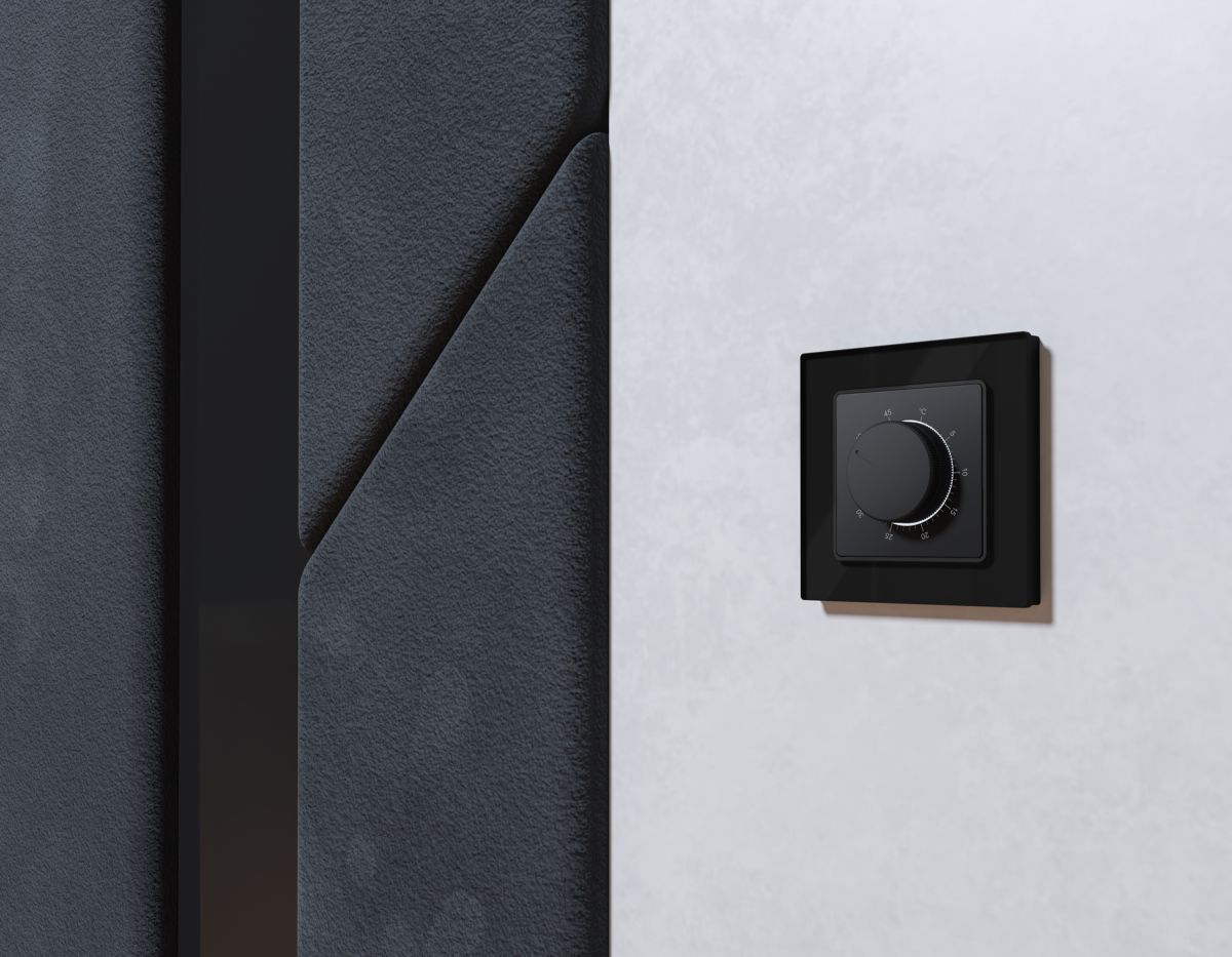 Лицевая панель Alfa (Графит мягкое касание) для терморегулятора теплого пола Quant Ambrella Volt AP9057