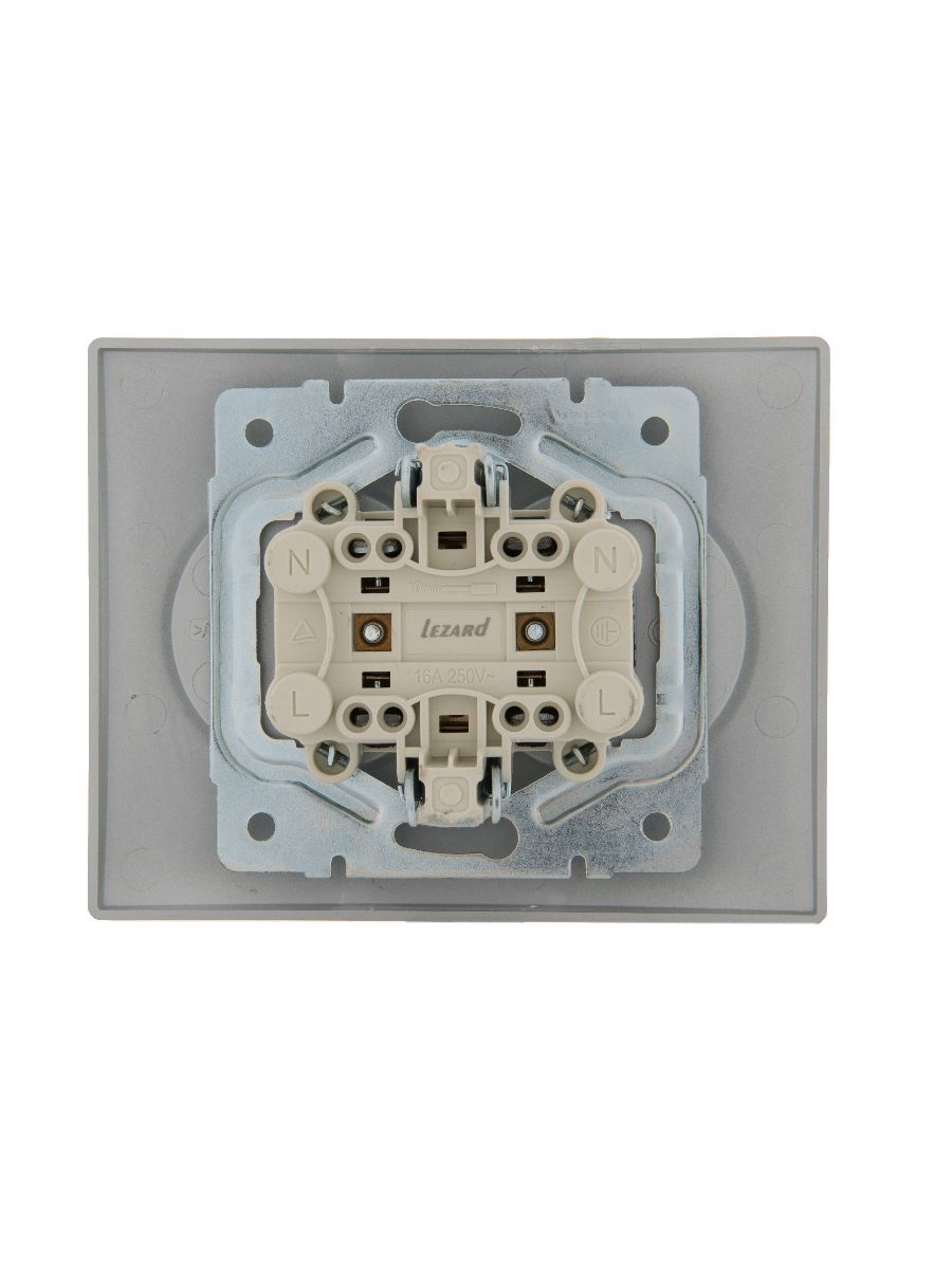 Розетка двойная б/з Lezard Karina 707-4300-128B