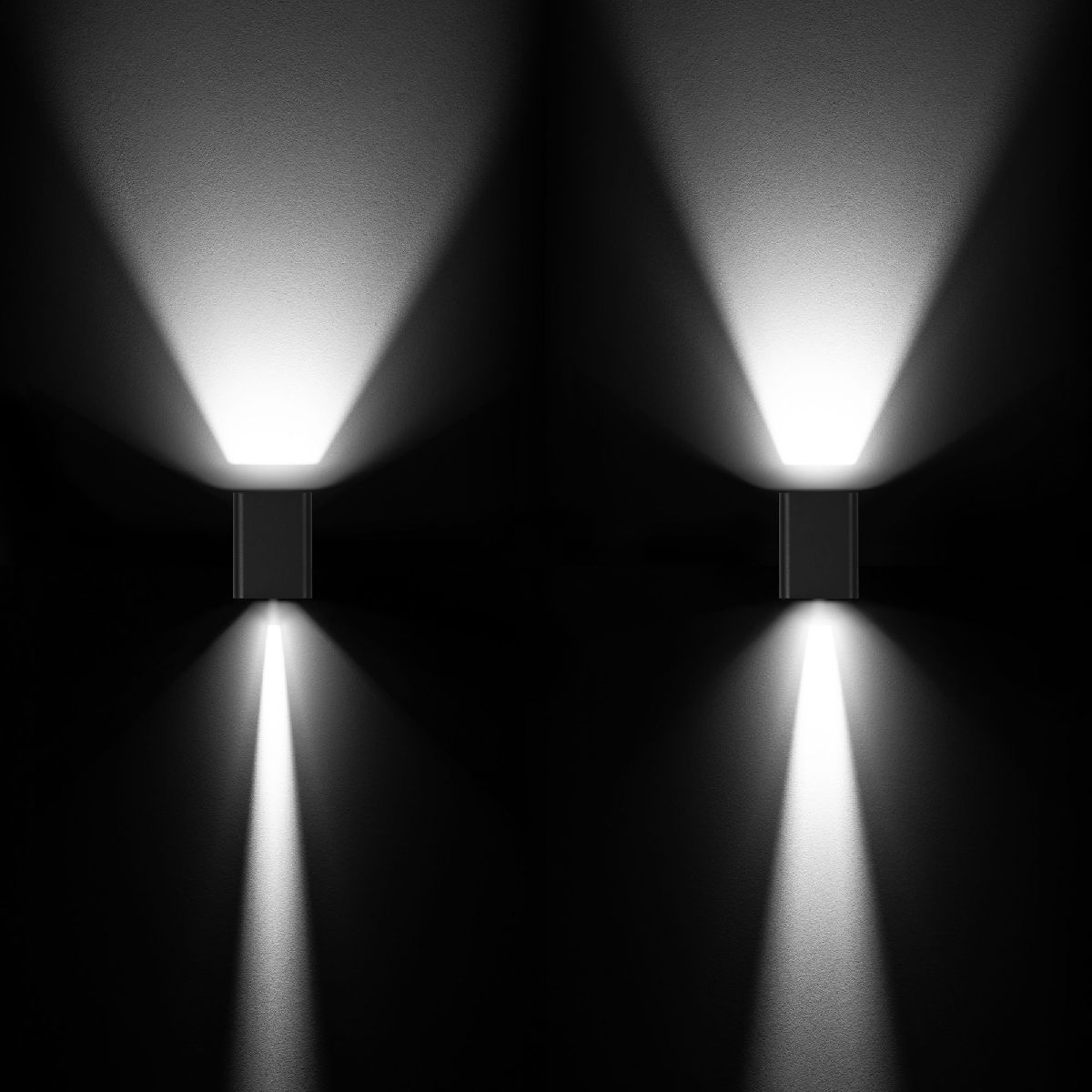 Уличный настенный светильник Arlight LGD-WALL-VARIO-S104x129-2x6W Day4000 (BK, 1-80 deg) 046428