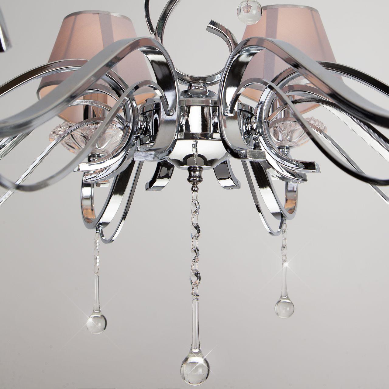 Подвесная люстра Eurosvet Kelly 10085/8 хром/прозрачный хрусталь Strotskis