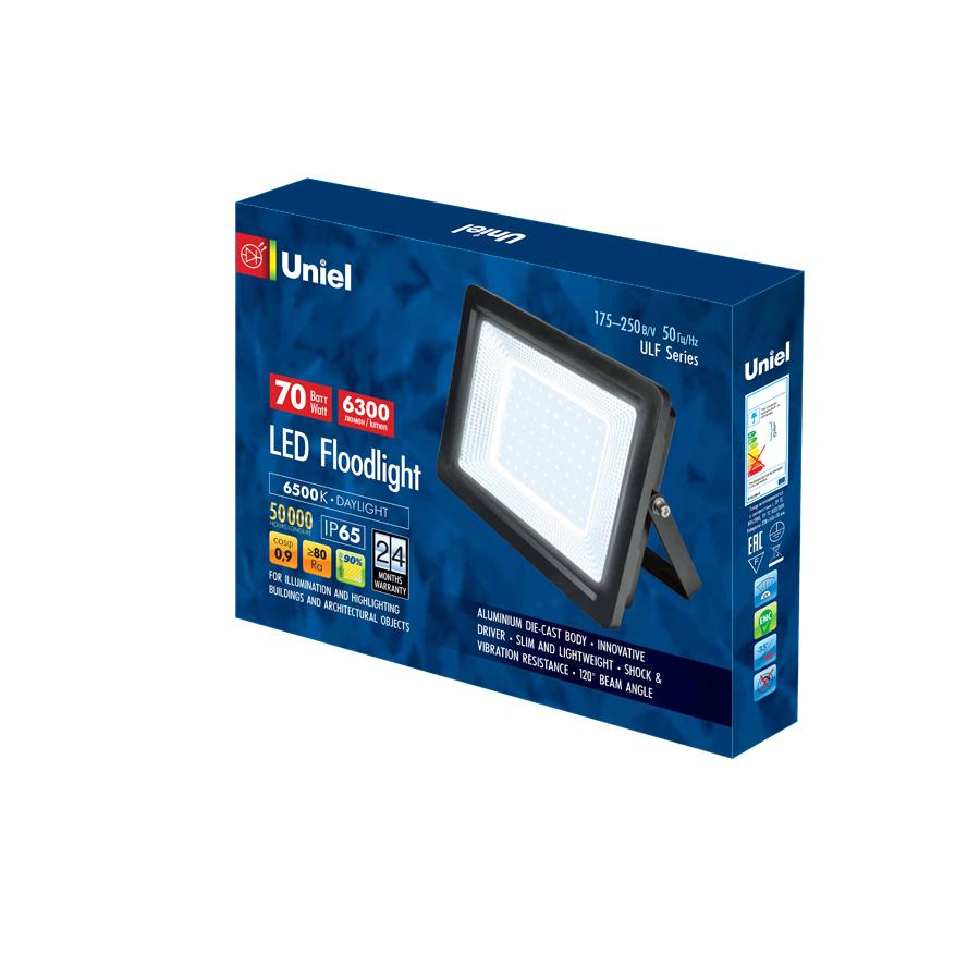 Прожектор светодиодный (UL-00006737) Uniel ULF-F19-50W/6500K IP65 175-250В Black