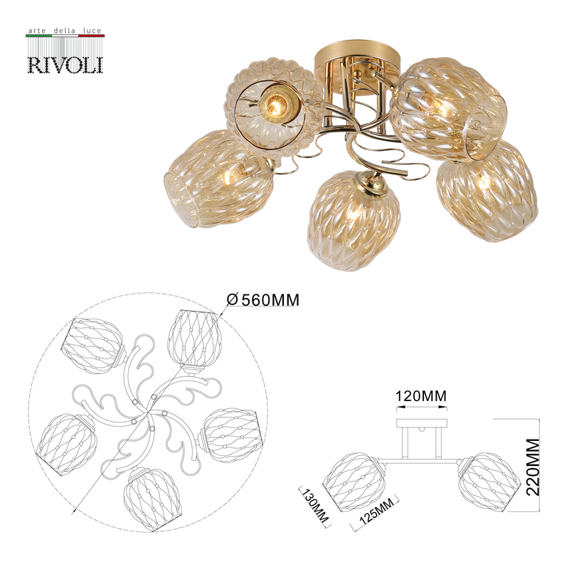 Потолочная люстра Rivoli Alexia 9115-305 Б0054733