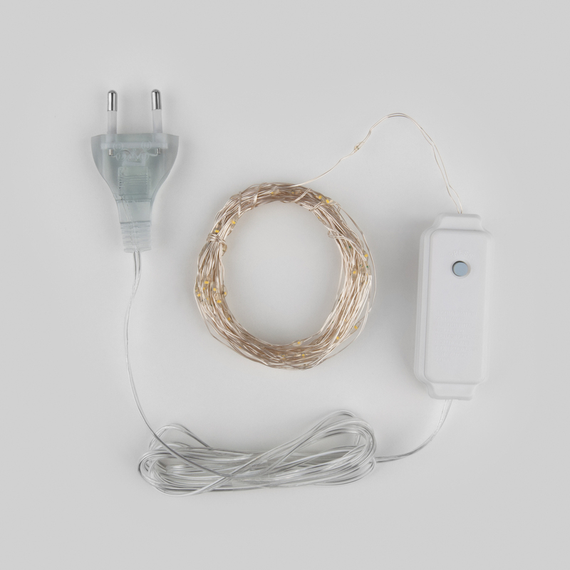 Гирлянда нить Eurosvet 400-008 теплый белый 10м IP20