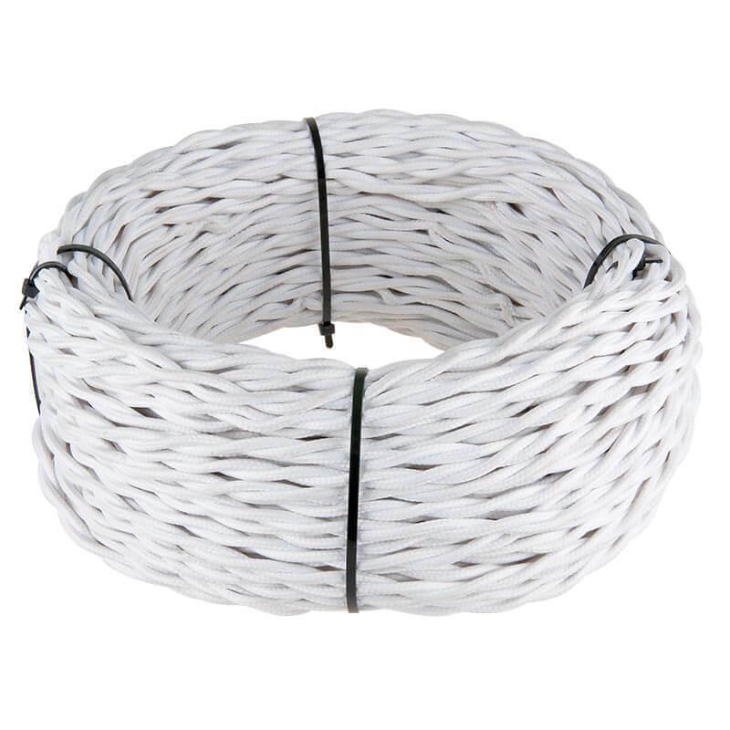 Ретро кабель Werkel витой трехжильный 1,5 мм белый 4690389116780