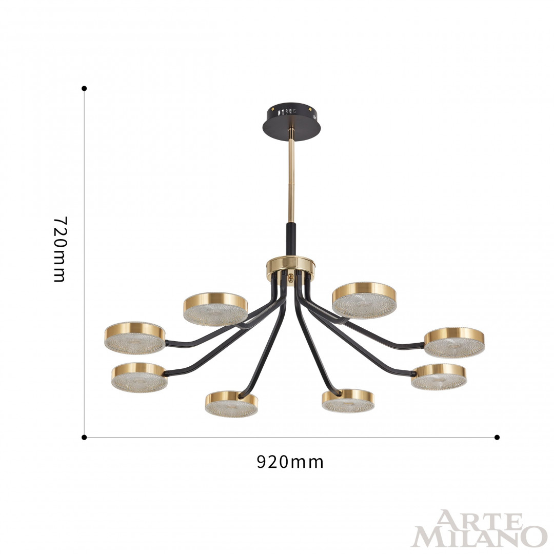 Люстра на штанге Arte Milano Ferrara 276079/8 BK/GD