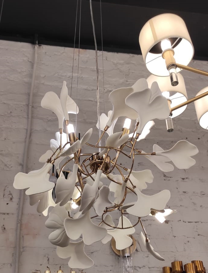 Подвесная люстра флористика Delight Collection 10881P/L600 gold/white