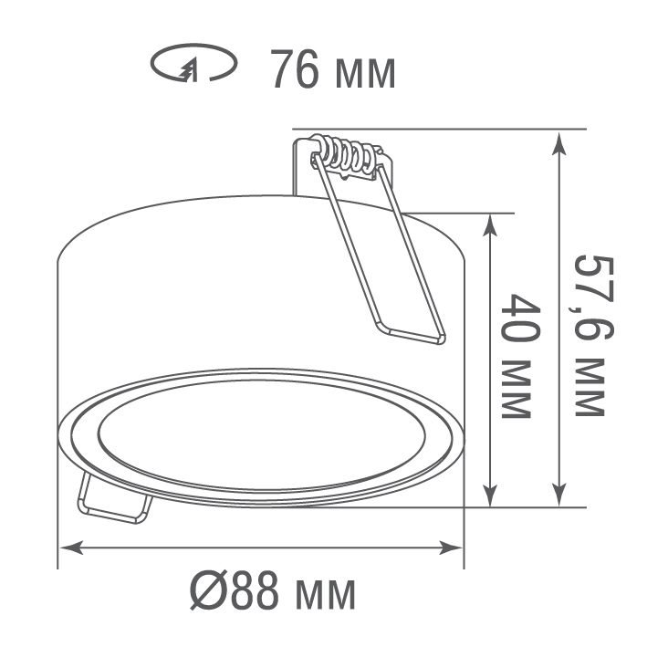 Встраиваемый светильник Donolux Munich DL18030R1BlackBrass F