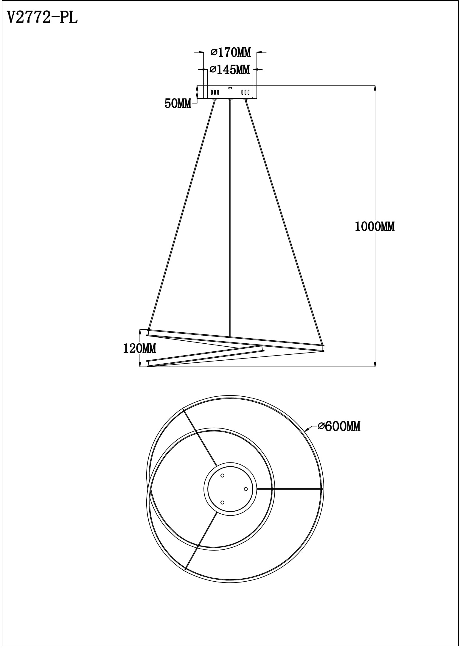 Подвесной светодиодный светильник Moderli Dante V2772-PL
