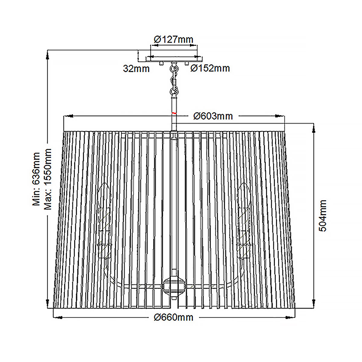 Подвесная люстра Kichler Linara QN-LINARA-6P-BK