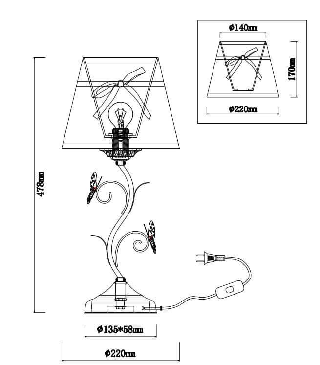 Настольная лампа Rivoli Farfalla 2014-501 Б0038413