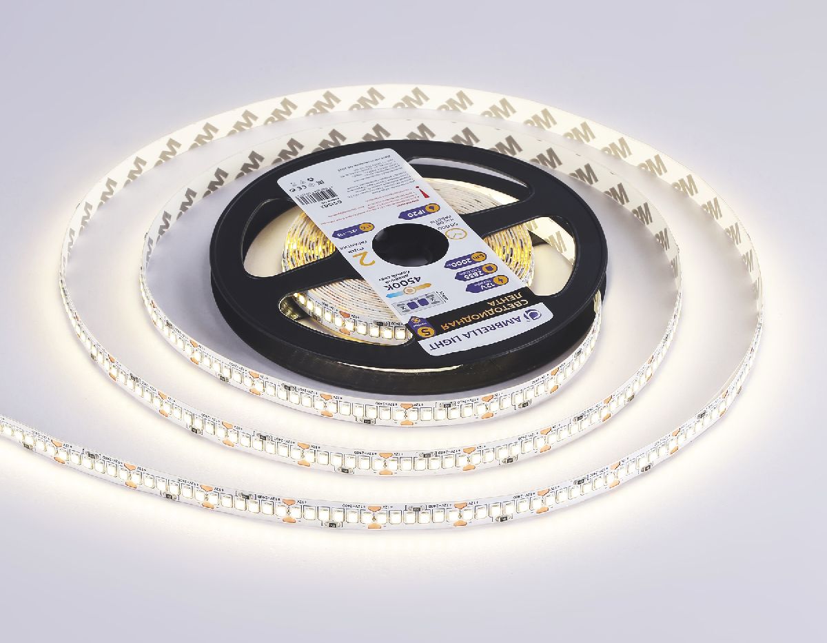 Светодиодная лента Ambrella Light LED Strip 12В 2835 19,2Вт/м 4500K 5м IP20 GS1502