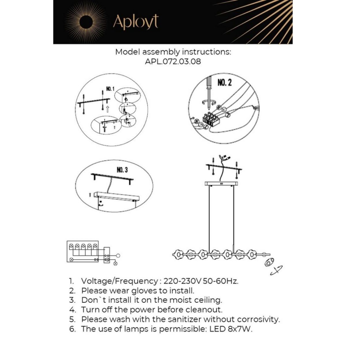 Подвесная люстра Aployt Klarissa APL.072.03.08