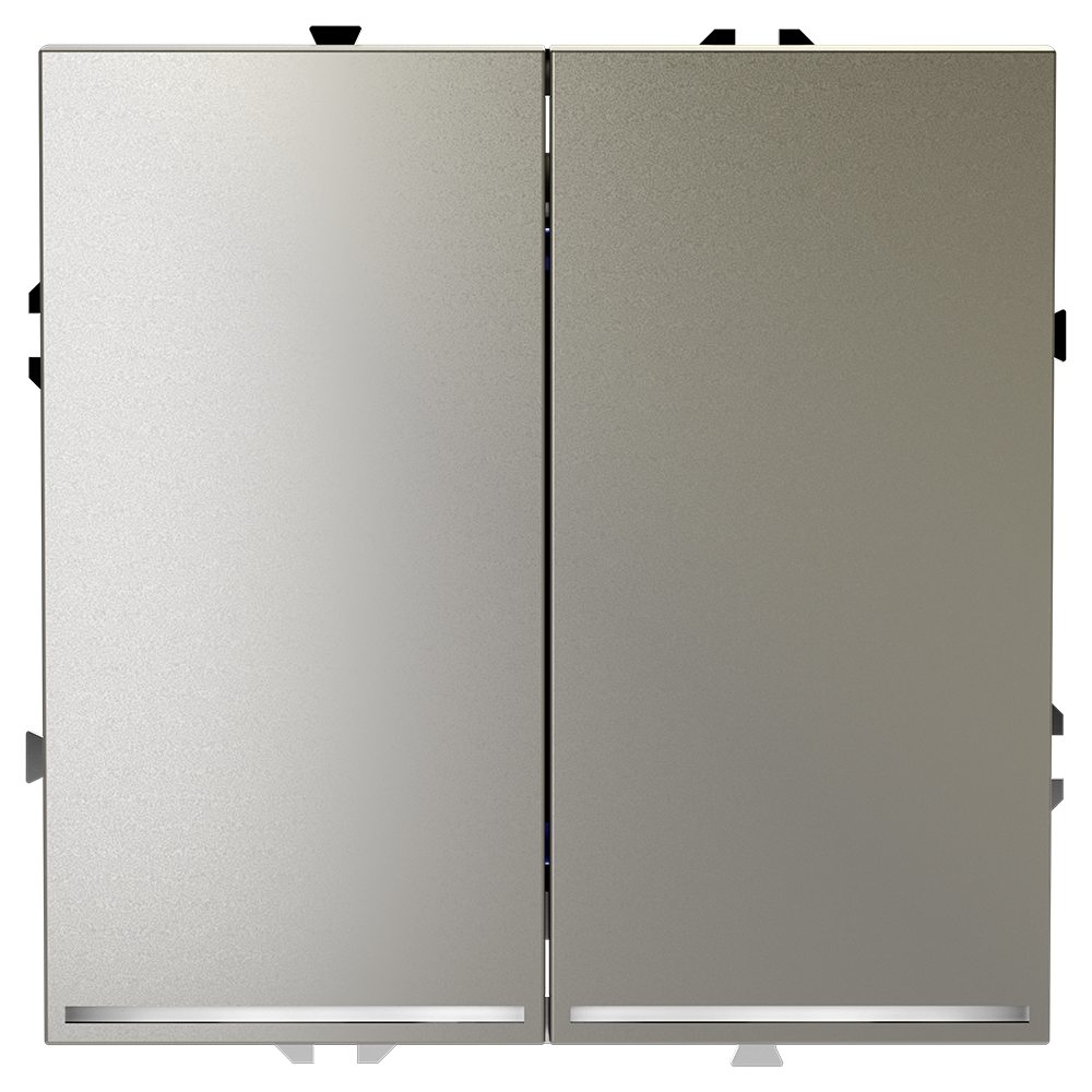 Выключатель двухклавишный с подсветкой Voltum S70 VLS020204 (шелк)