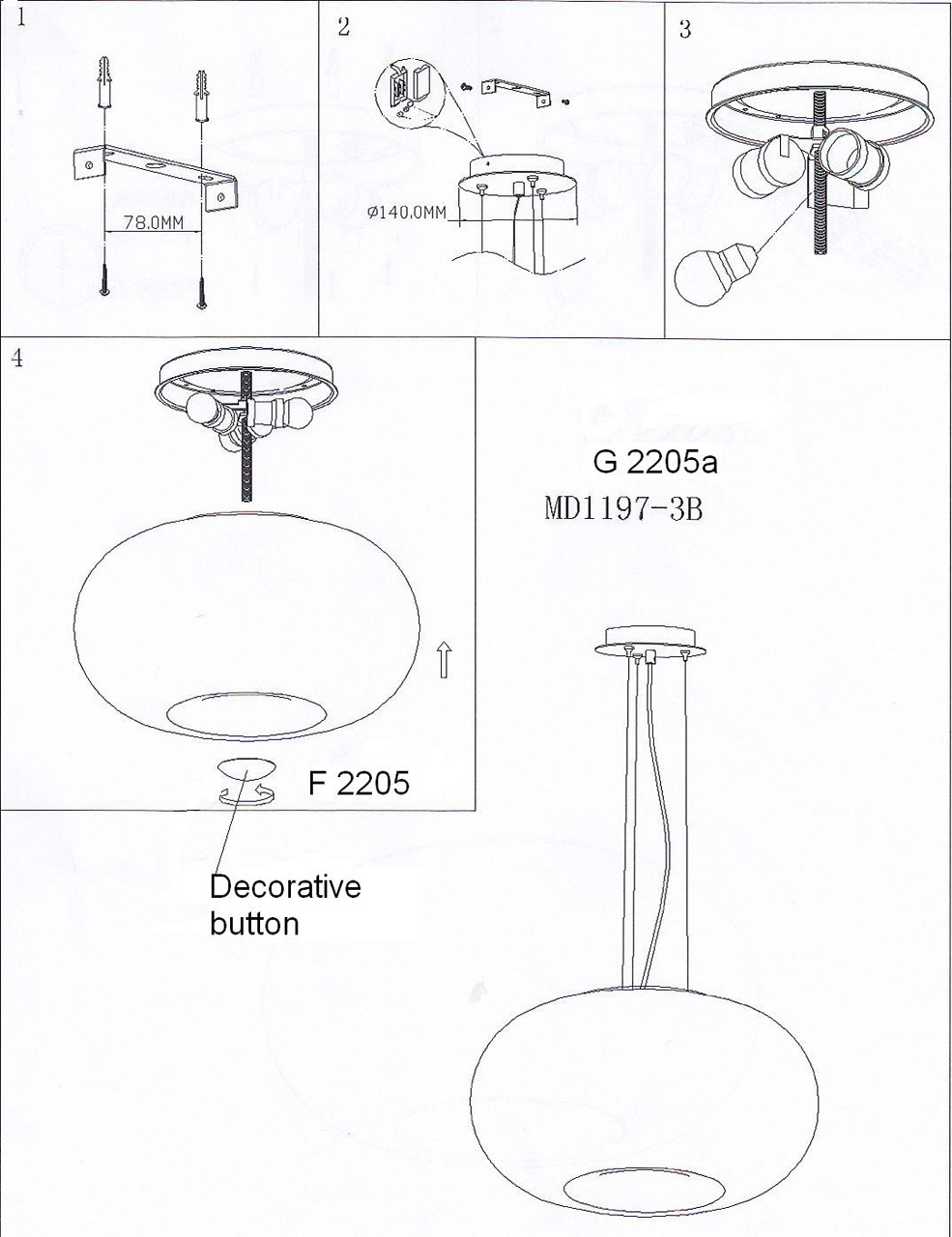 Подвесной светильник Odeon Light Pati 2205/3B