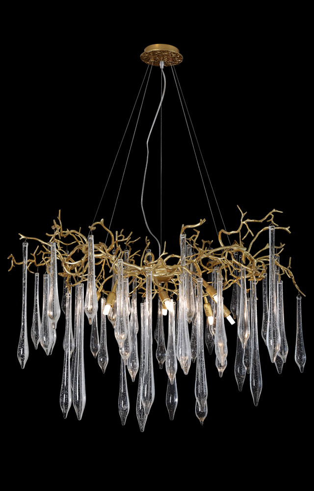 Подвесная люстра Crystal Lux Reina REINA SP8 D1000 GOLD PEARL