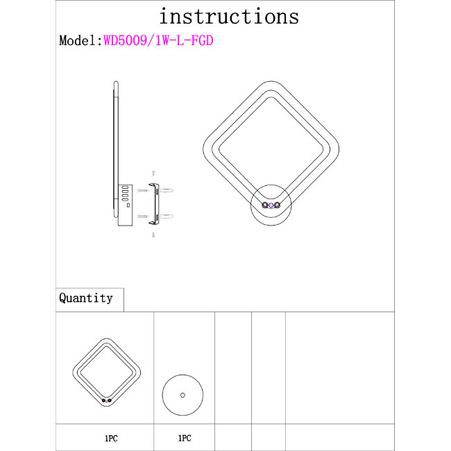 Бра золотое Wedo Light Makena WD5009/1W-L-FGD