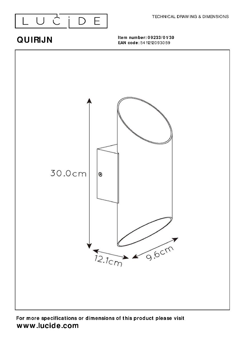 Настенный светильник Lucide Quirijn 09233/01/30