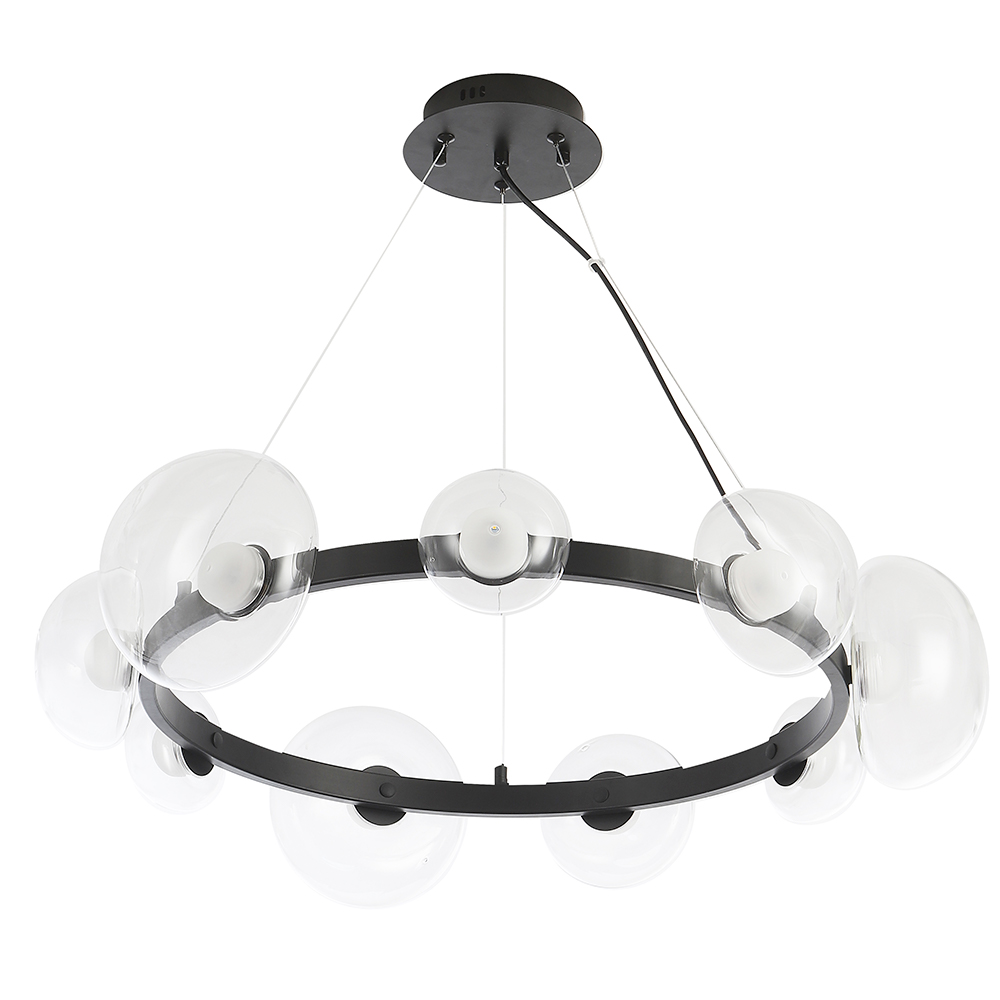 Подвесная люстра Crystal Lux BOSQUE SP9 BLACK/TRANSPARENT