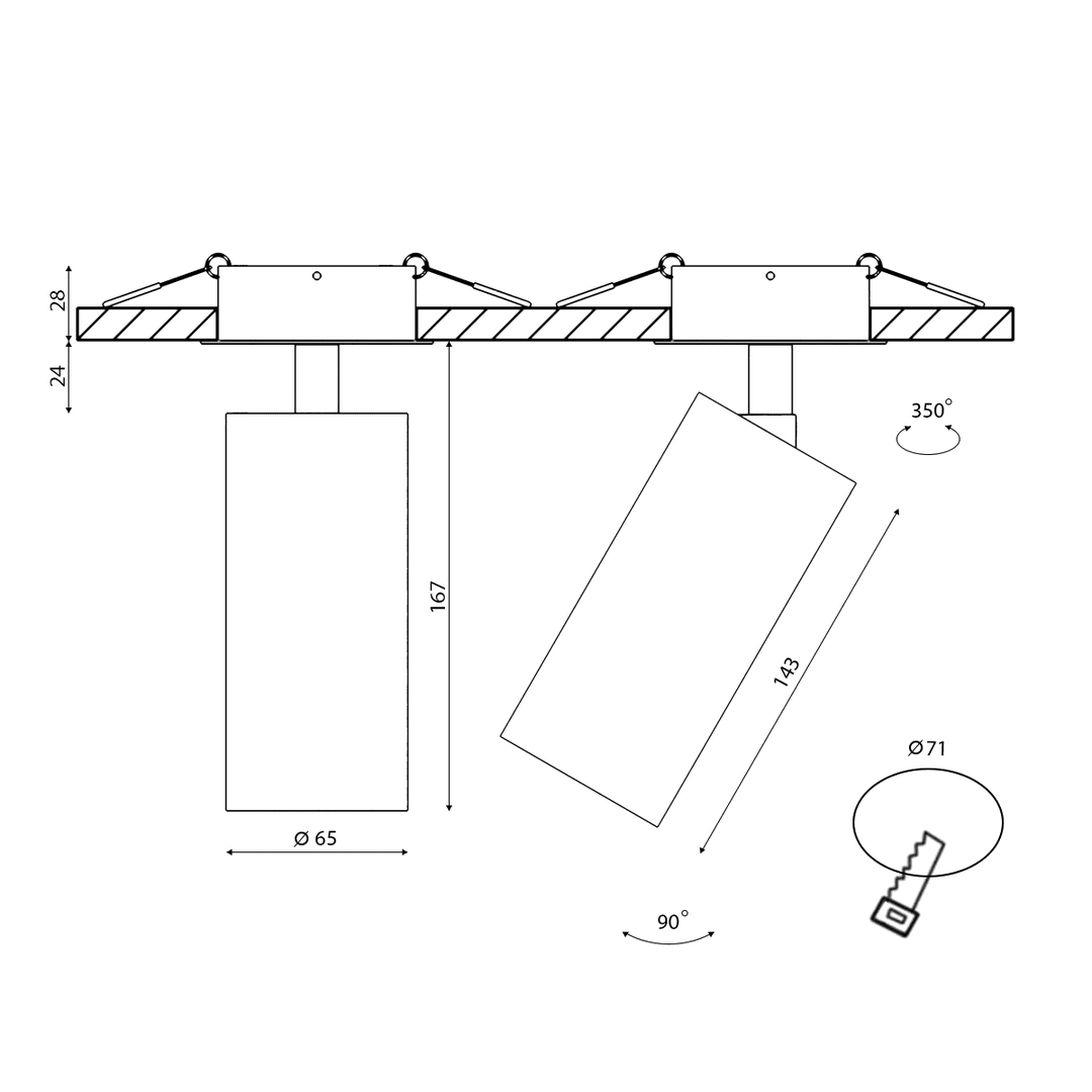 Основание для встраиваемого светильника SWG VL-M4-WH 003418