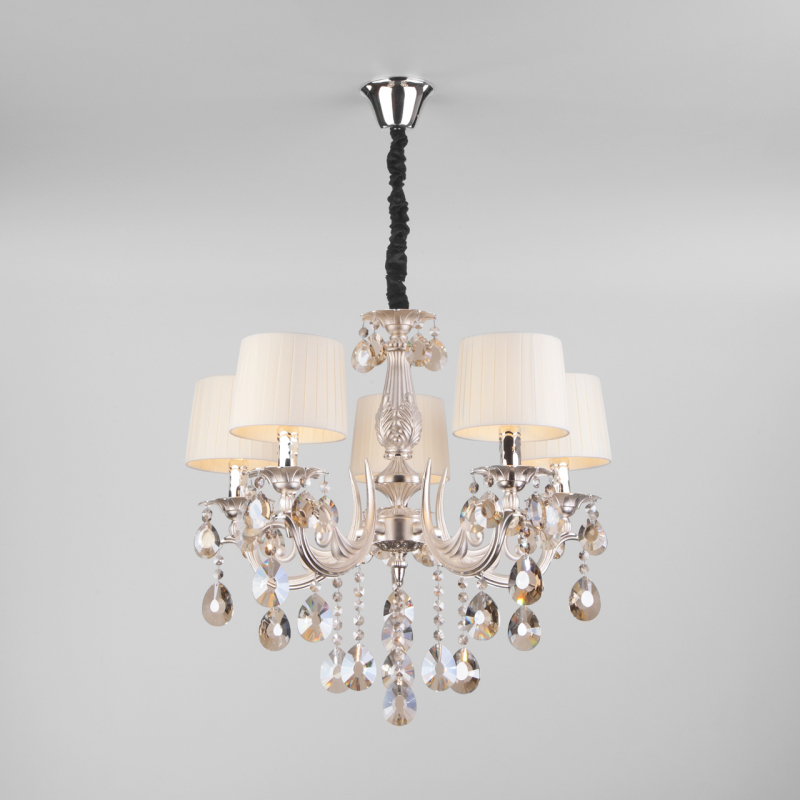 Подвесная люстра Eurosvet Argenta 10098/5 серебро/тонированный хрусталь Strotskis