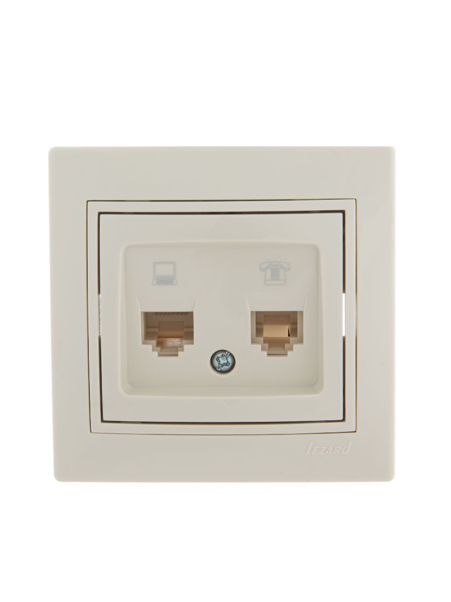 Розетка компьютер+телефон Lezard Mira 701-0303-143