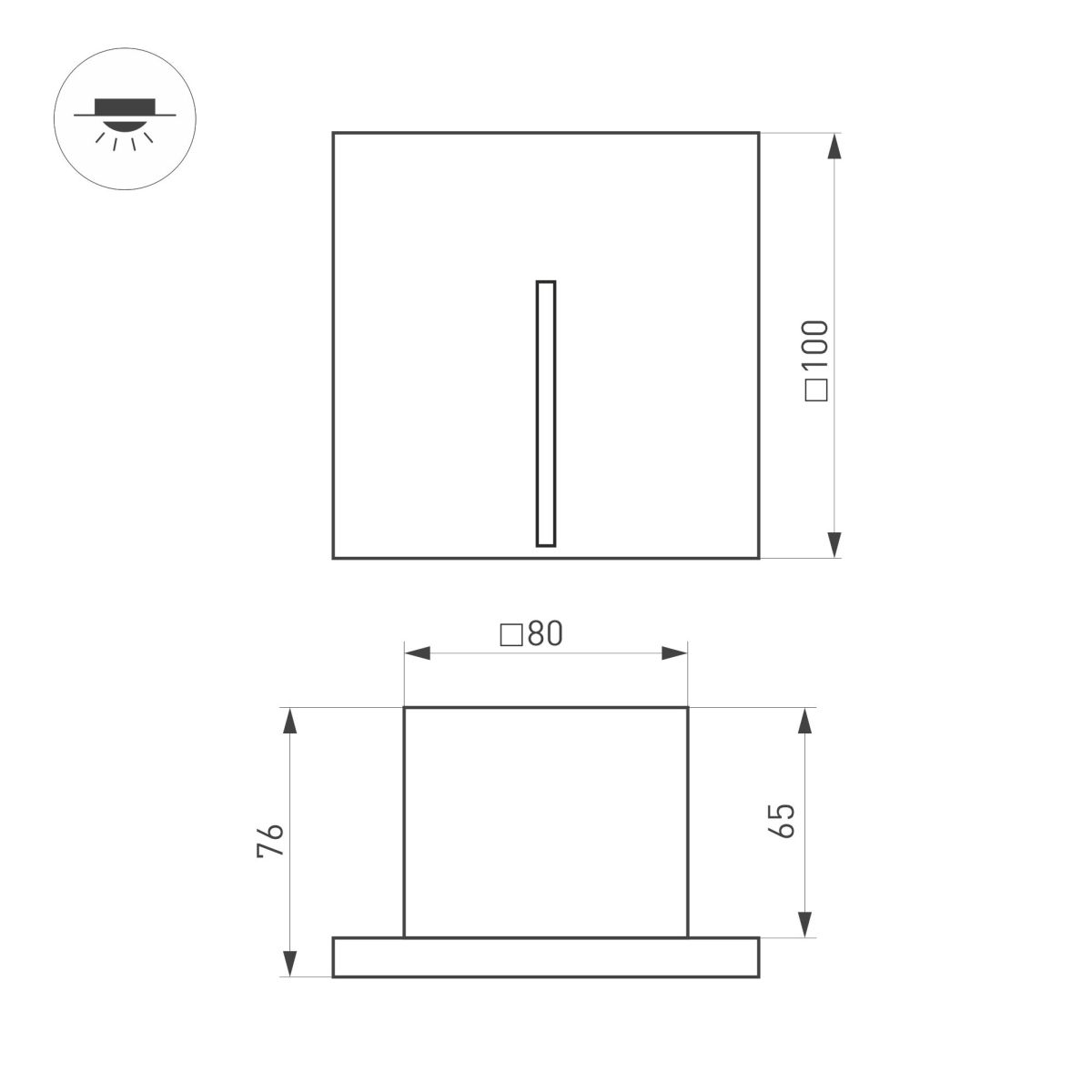 Светильник для ступеней Arlight LT-TIE-S100-3W Warm3000 (RD, 25x45 deg, 230V) (IP65 Бетон) 051050