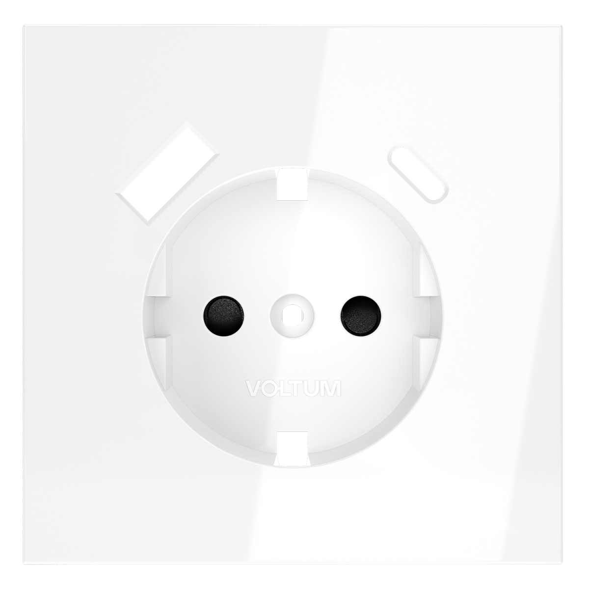Накладка для розетки с заземлением и защитными шторками, с USB A+C Voltum S70 (белый глянцевый) VLS001001
