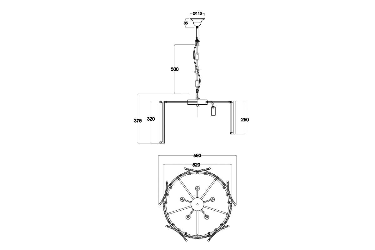 Подвесная люстра Garda Decor 20MD3515-5GOLD