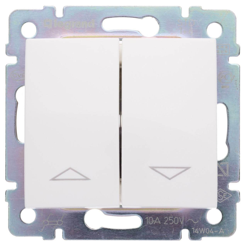 Переключатель управления жалюзи Legrand Valena Valena 10A 250V электрическая блокировка белый 774414