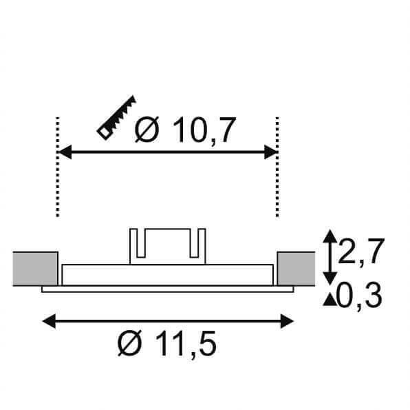 Встраиваемый светодиодный светильник SLV Senser Round 162703