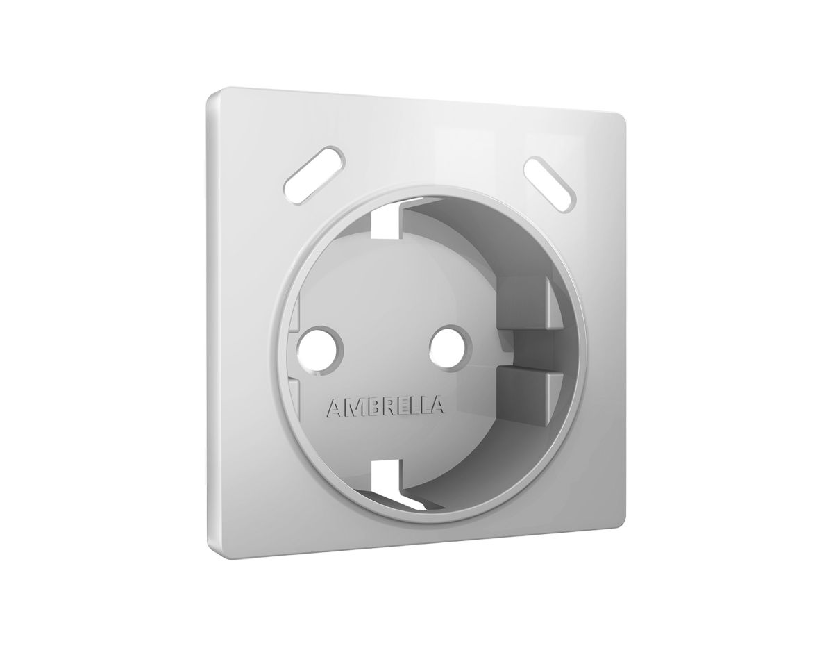 Лицевая панель Alfa (Серебро глянец) для электрической розетки с/з со шторками 2USB C+C Quant Ambrella Volt AP4105
